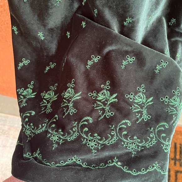 Women’s Vintage Emerald Green Velvet Dress Size 12 Made in USA - Picture 4 of 12